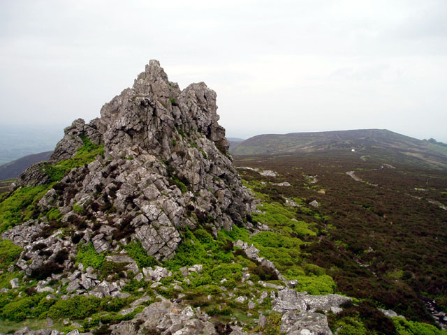 The Devil’s Chair rock outcrop on the Stiperstones ridge